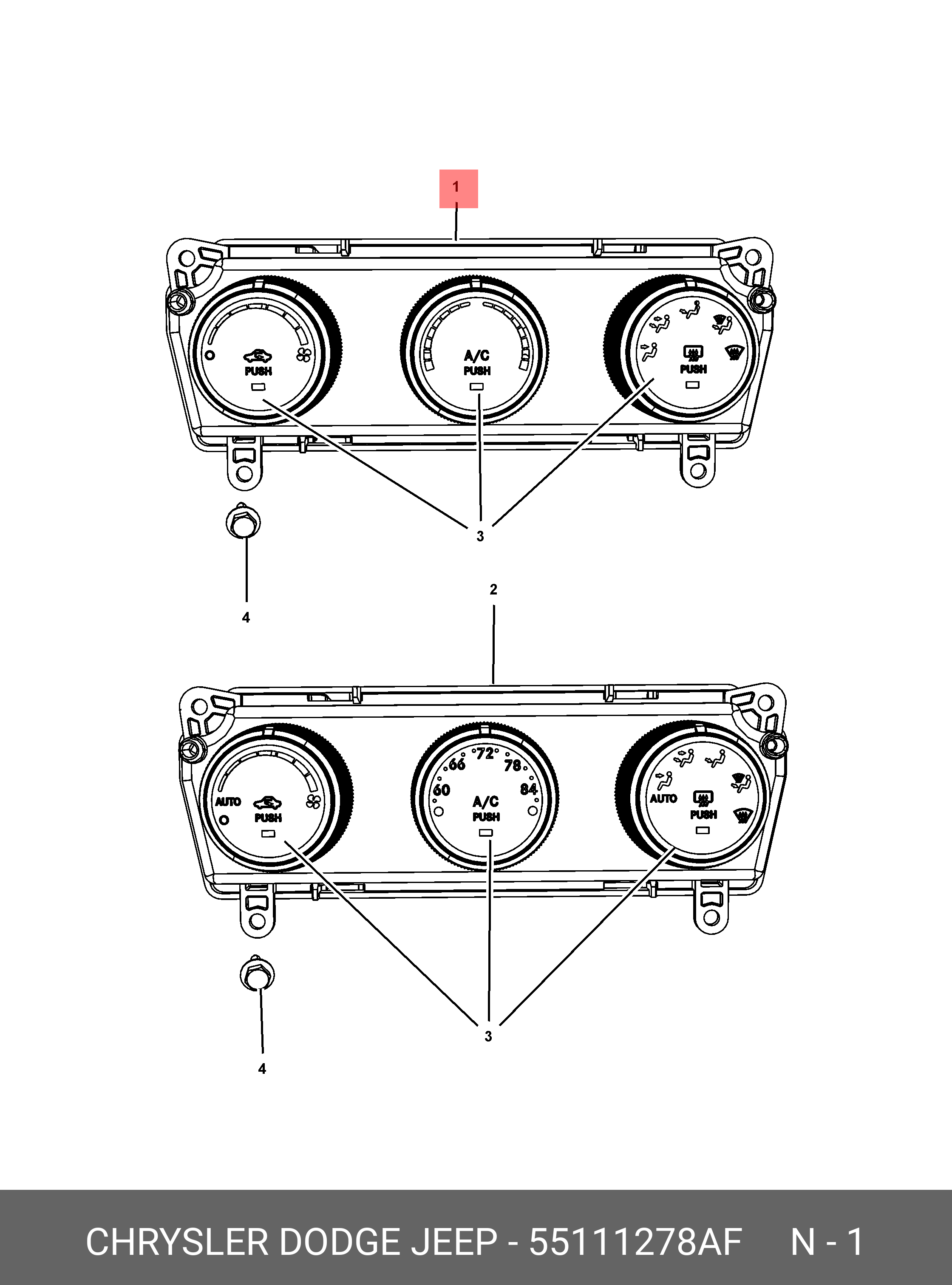 55111278AF CHRYSLER CONTROL-A/C AND HEATER - купить, цена в Санкт-Петербурге