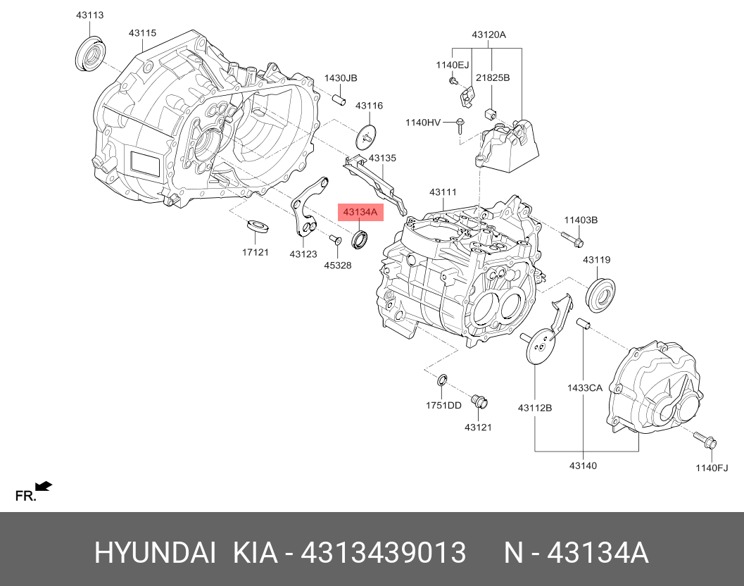 Сальник КПП первичного вала (Hyundai/Kia) 4313439013