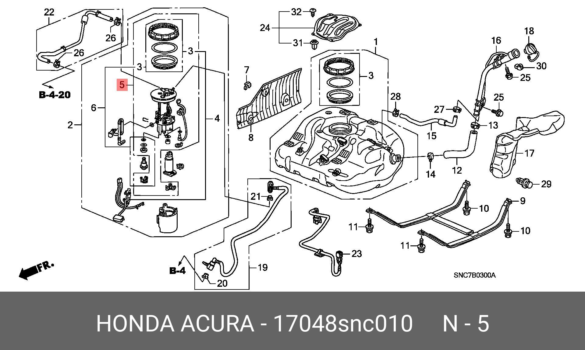 Фильтр топливный   HONDA арт. 17048SNC010