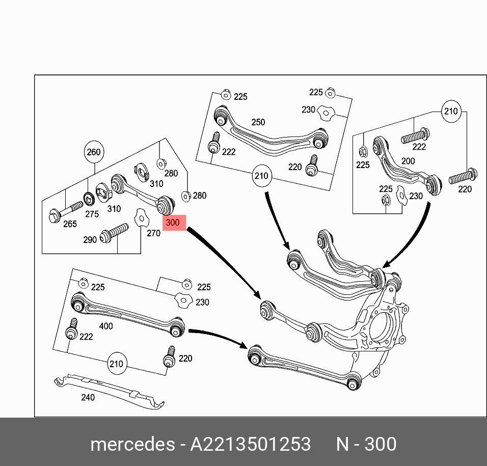 Задняя подвеска w211 схема