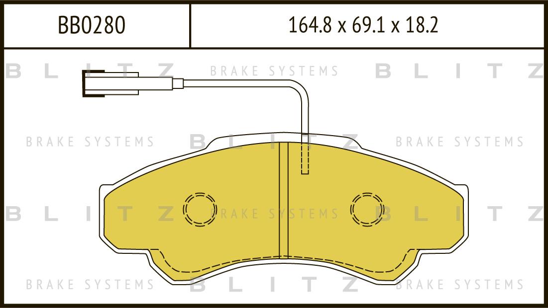 Колодки тормозные передние Q18 (BLITZ) BB0280