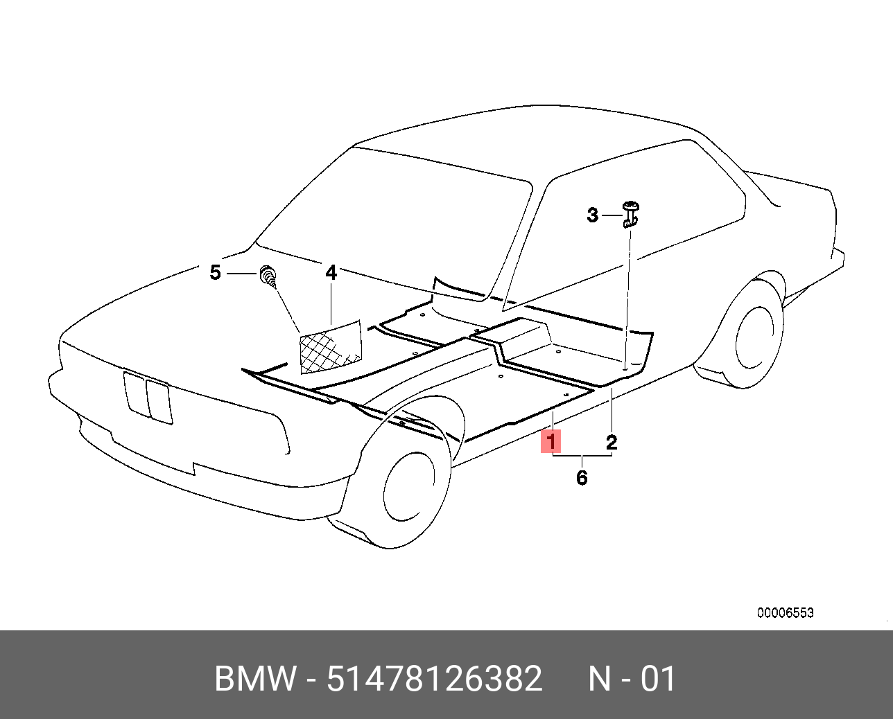 Обшивка пола кузова BMW 51 47 8 126 382 купить в Симферополе, Севастополе,  Крыму