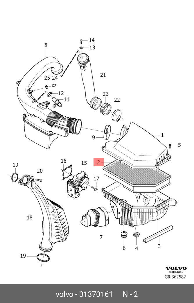31370161 фильтр воздушный volvo аналог