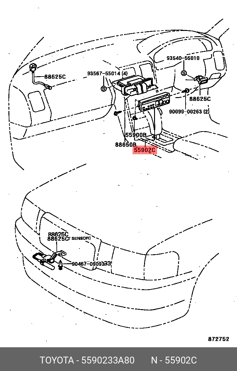 55902-33A80 БЛОК УПРАВЛЕНИЯ КОНДИЦИОНЕРОМ TOYOTA купить, цена в  Екатеринбурге