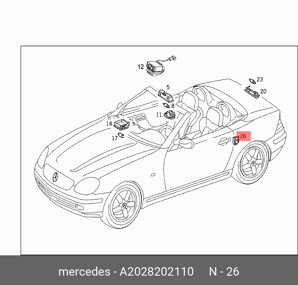 A 202 820 21 10 Датчик переключатель освещения MERCEDES BENZ купить, цена в  Челябинске