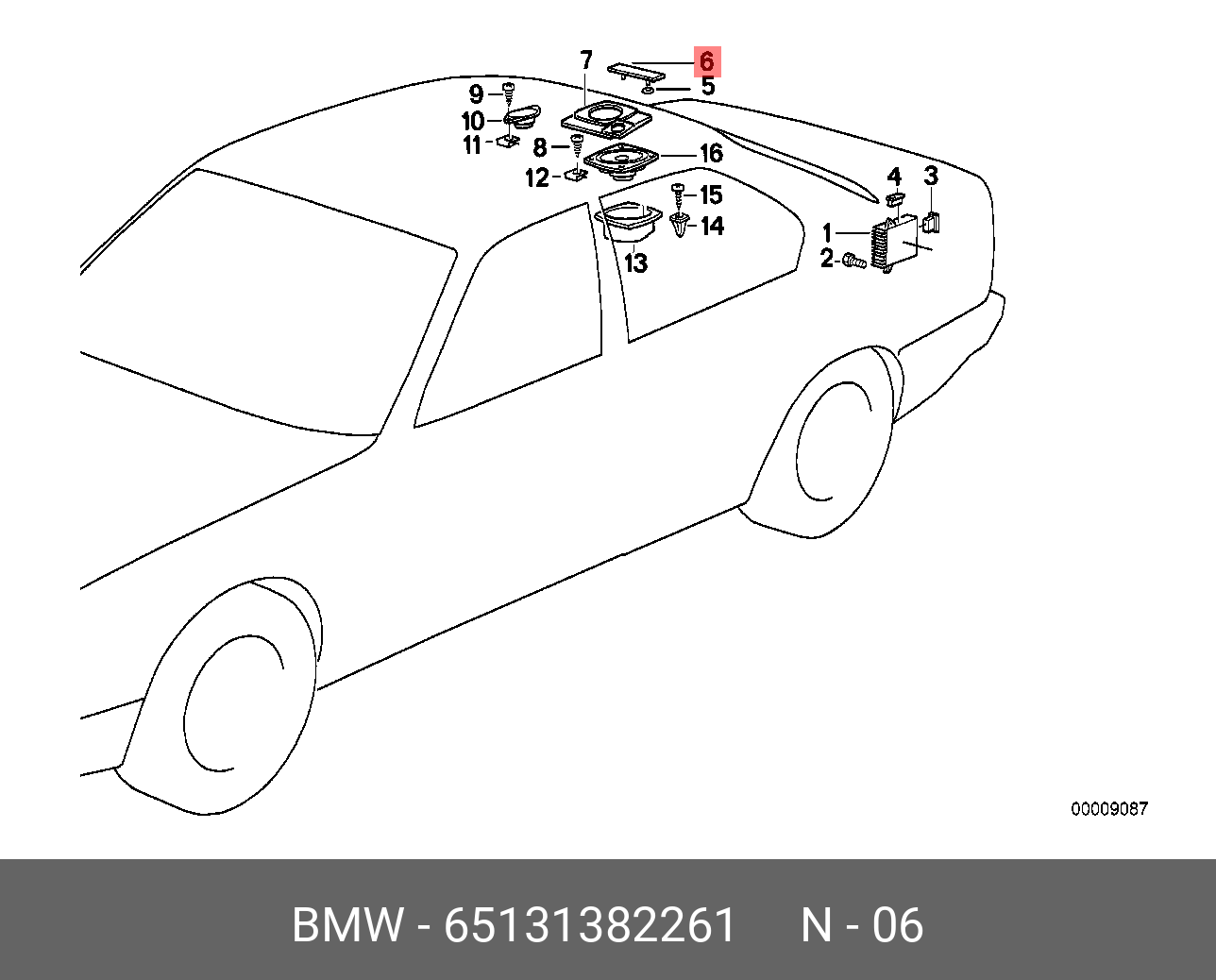 NEW OEM BMW E32 E34 Sedan Interior Badge Emblem BMW HIFI SYSTEM 65131382261