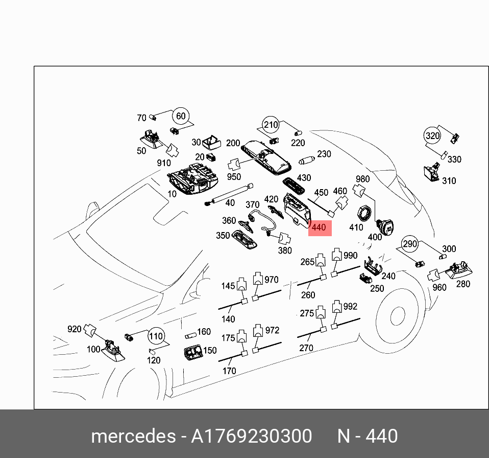 A 176 923 03 00 Накладка спинки сиденья MERCEDES BENZ купить, цена в  Челябинске