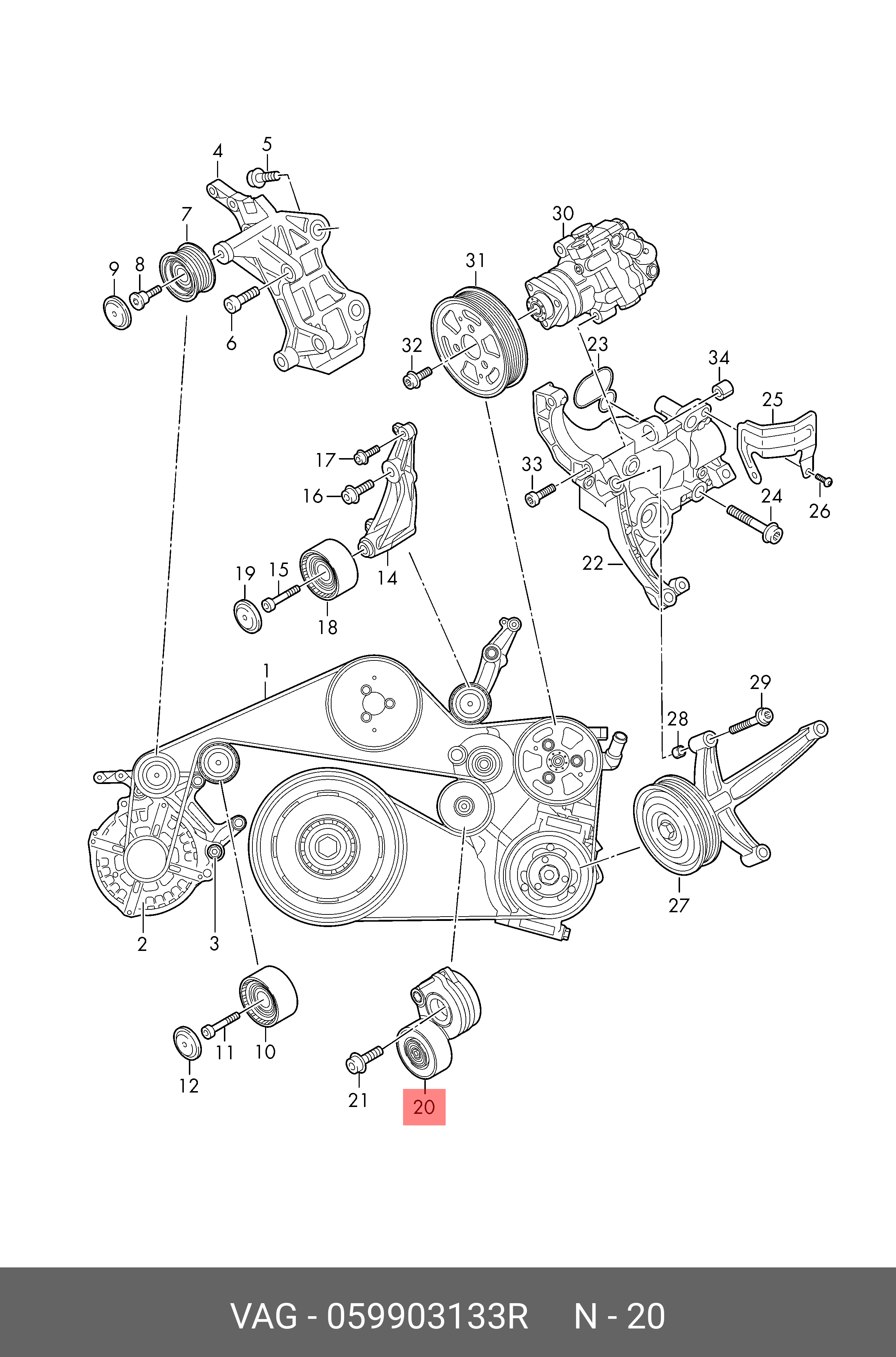 Схема приводного ремня volkswagen amarok