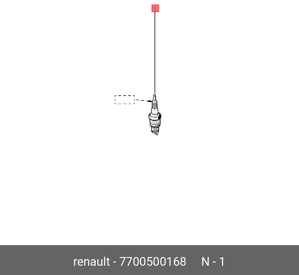 Свеча зажигания 2-х контактная (Renault) 7700500168