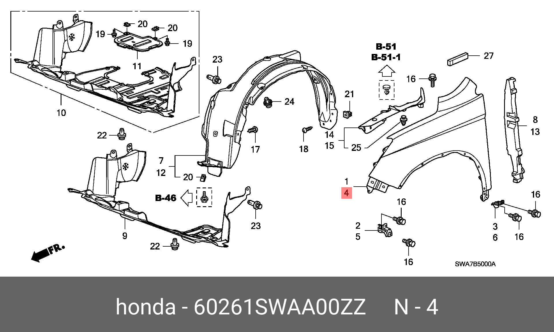 Хонда CR V схема крепление переднего крыла. Крыло Honda CR-V 3 переднее на схеме. 60262-SWA-a00zz. Бампер комплектующие Хонда СРВ 2011 года схема.