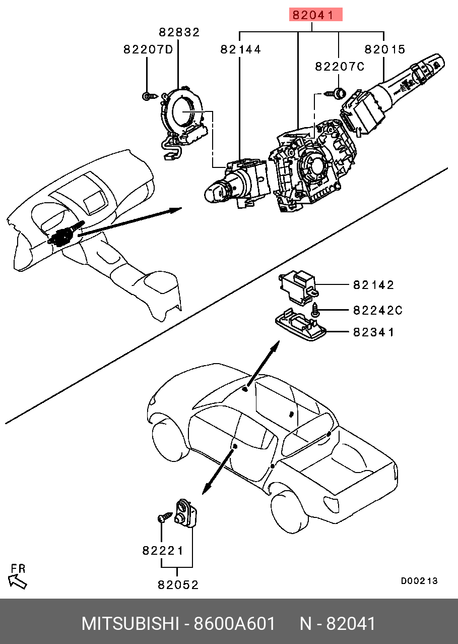 8600A601 MITSUBISHI SWITCH STEERING COLUMN - купить, цена в Санкт-Петербурге