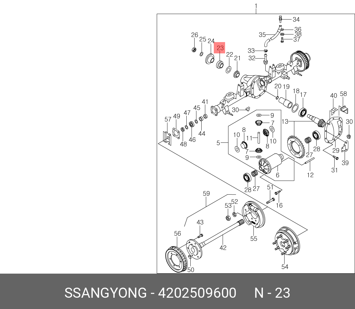 Сальник хвостовика заднего редуктора 47.6х80.2х10/10.5 (SsangYong) 4202509600