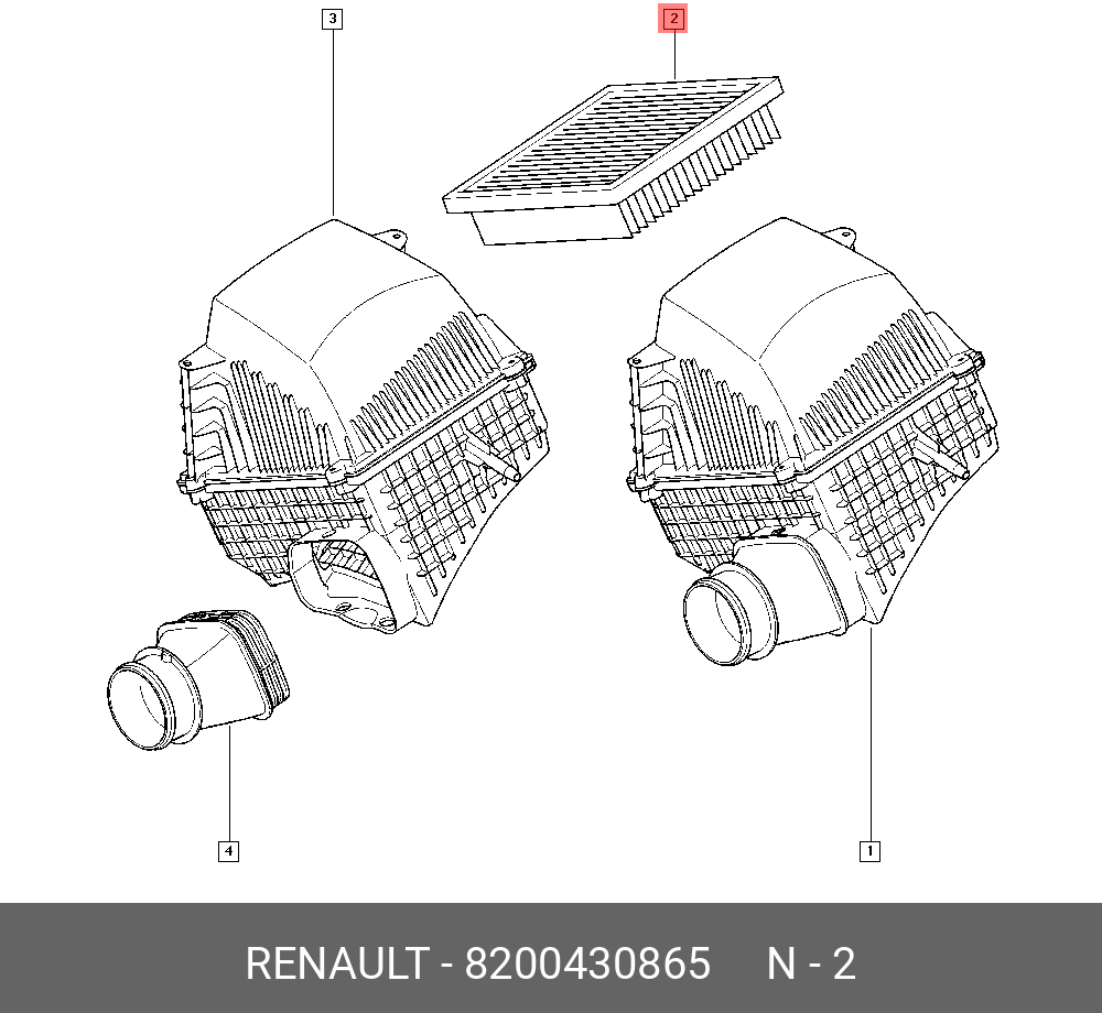 Фильтр воздушный   RENAULT арт. 8200430865
