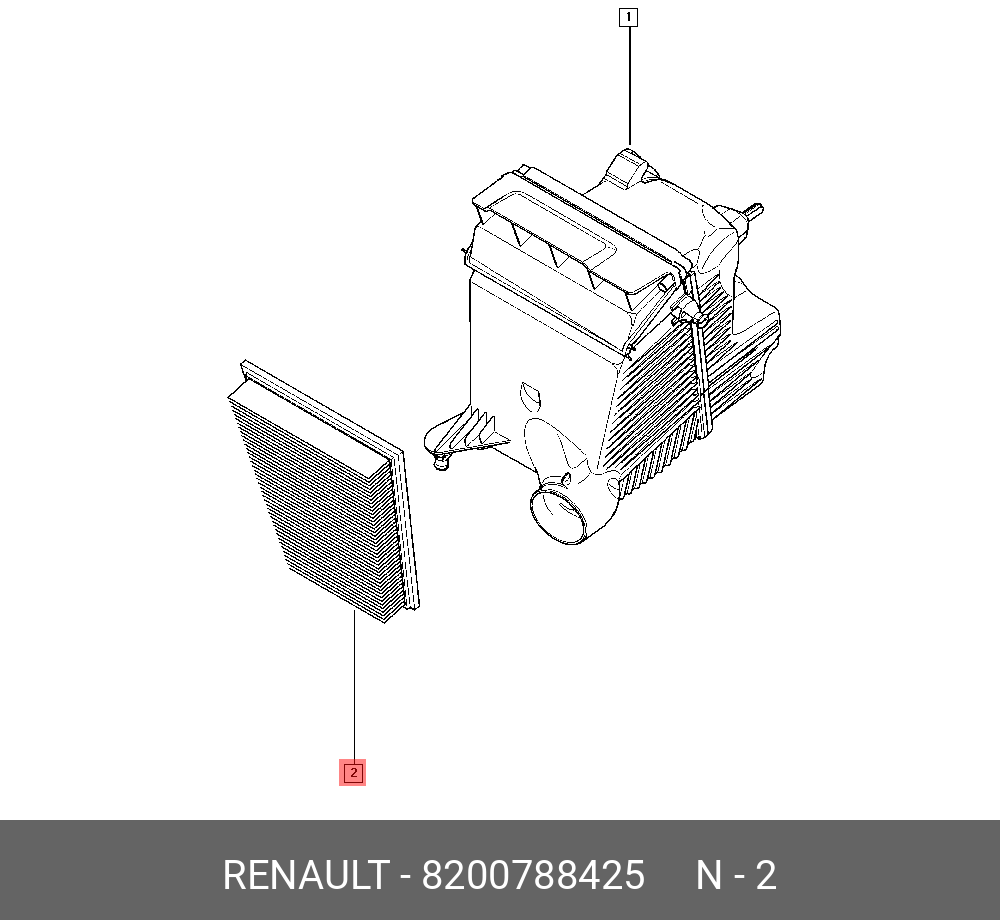 Фильтр воздушный   RENAULT арт. 8200788425