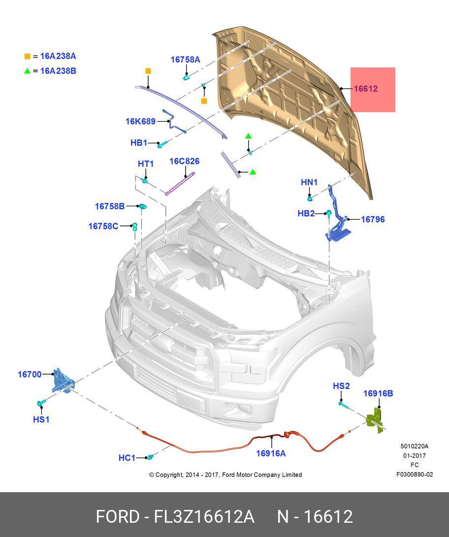 Ford F150 15-20 HOOD ALUMINIUM - FL3Z-16612-A | Spare Parts Shop ...