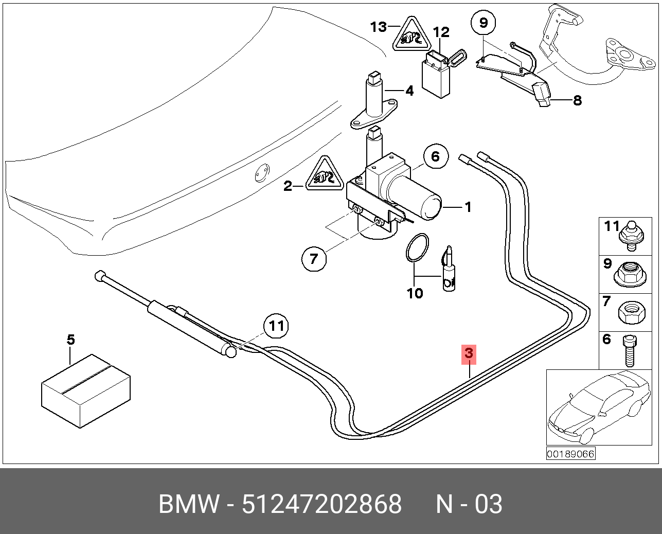 51 24 7 202 868 BMW Гидравлический привод багажной двери купить в Гомеле в  интернет-магазине, цена