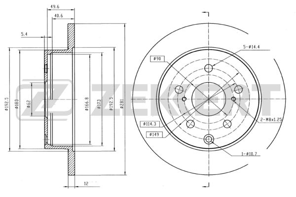 диск тормозной задний TOYOTA RAV4 (A30, A40) 05-18