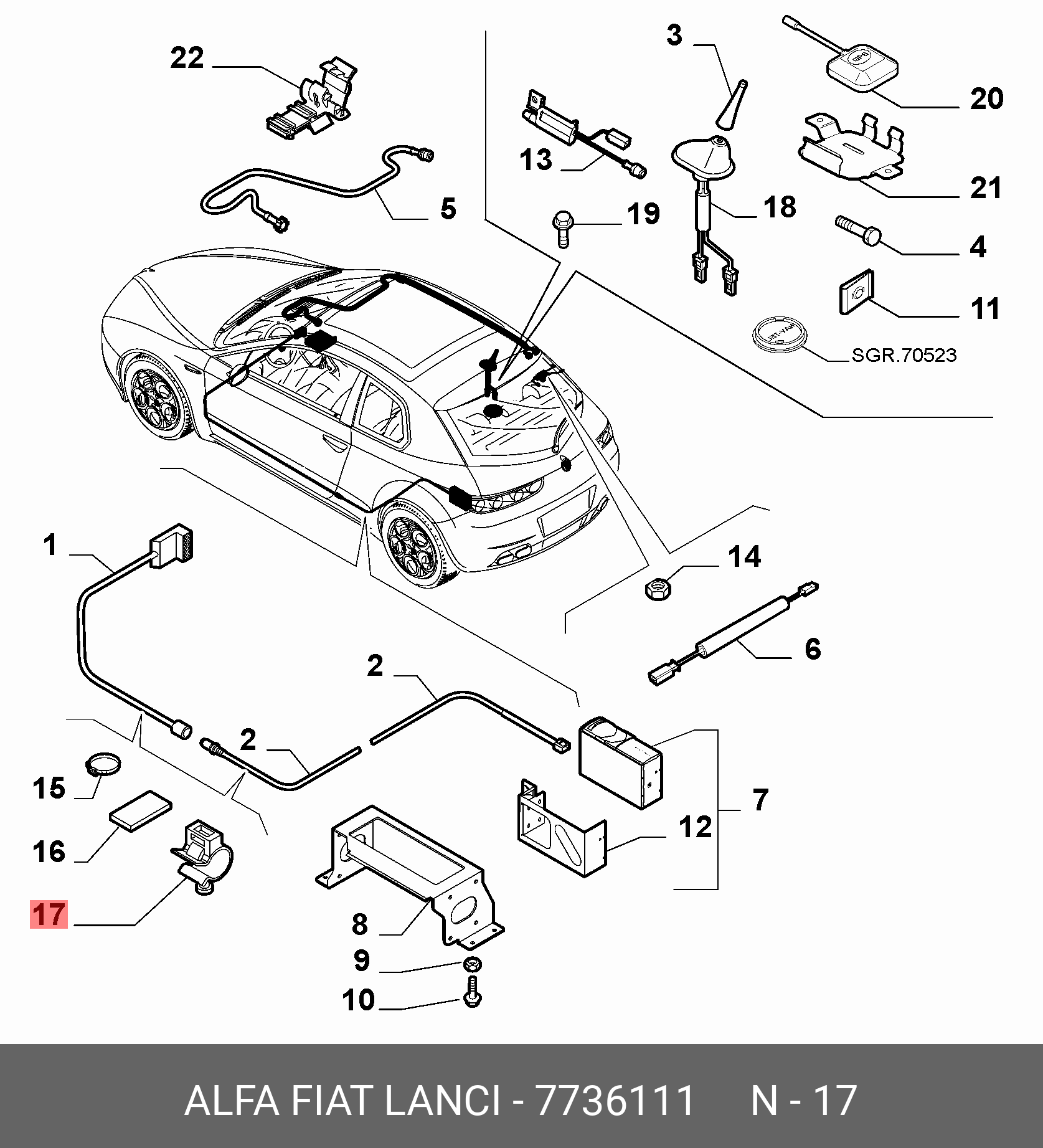 7736111 Хомут крепления проводки doblo FIAT купить, цена в Челябинске